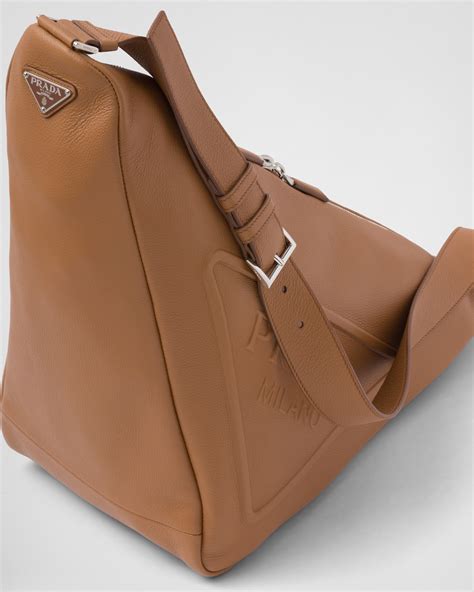 prada triangle bag beige|large leather Prada triangle bag.